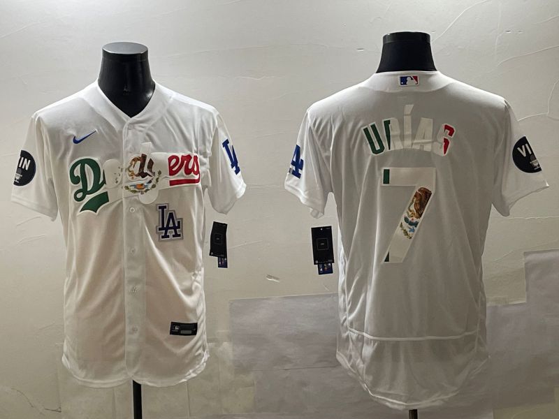 Men Los Angeles Dodgers #7 Urias White Mexico Elite 2025 Nike MLB Jersey style 10->los angeles dodgers->MLB Jersey